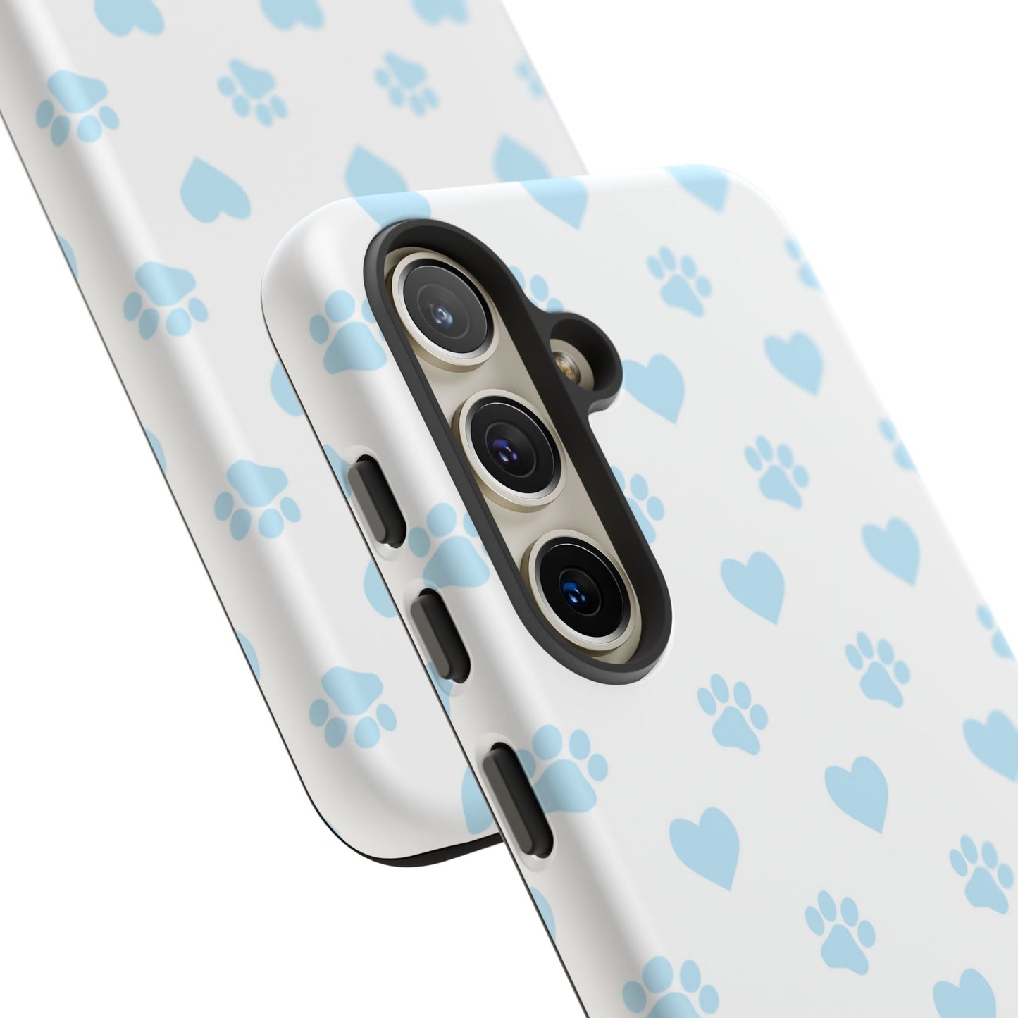 Light Blue Paw Prints & Hearts – Samsung Galaxy Case for Animal Lovers