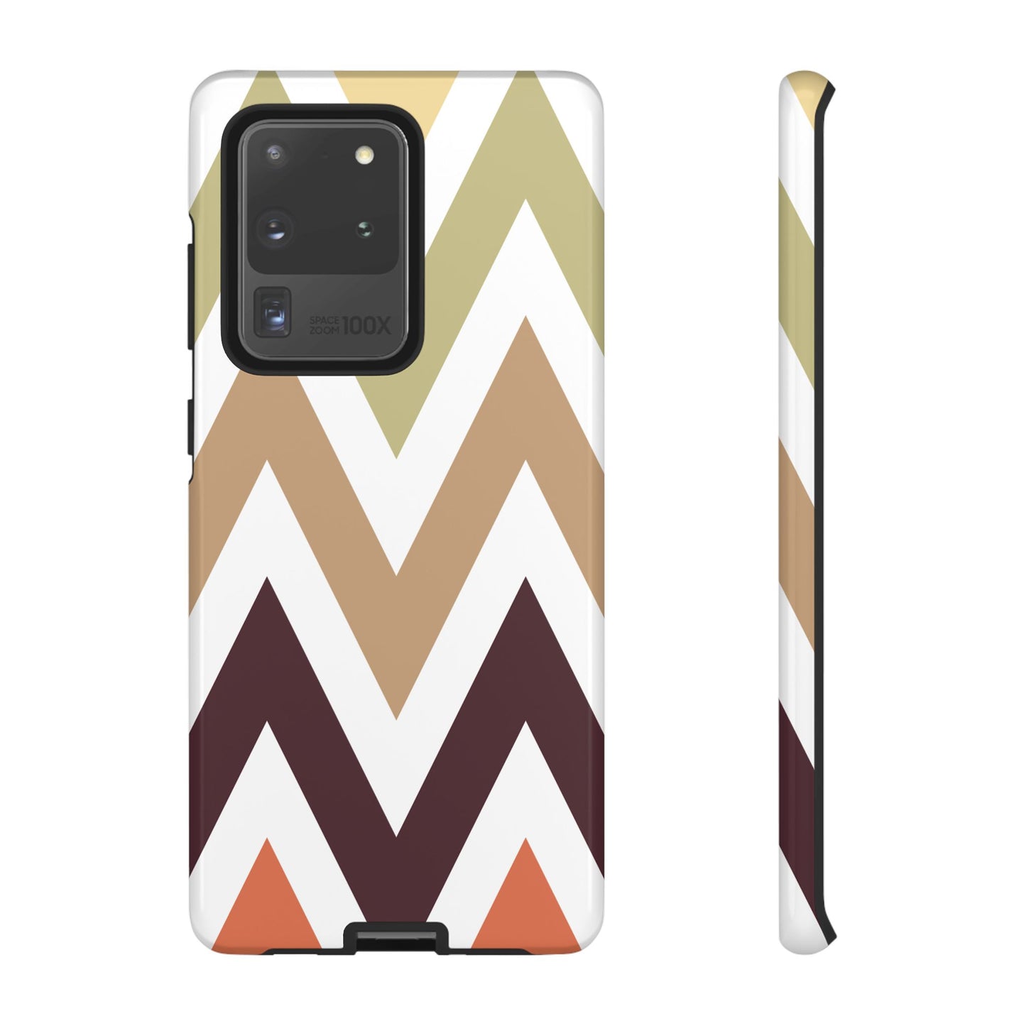 Earthy Chevron Samsung Galaxy Case – Boho-Inspired Design with Dual-Layer Protection