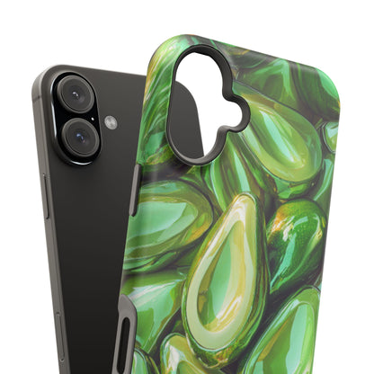 Glossy Avocado MagSafe iPhone Case – Sleek Green 3D Fruit Design, Durable and Stylish