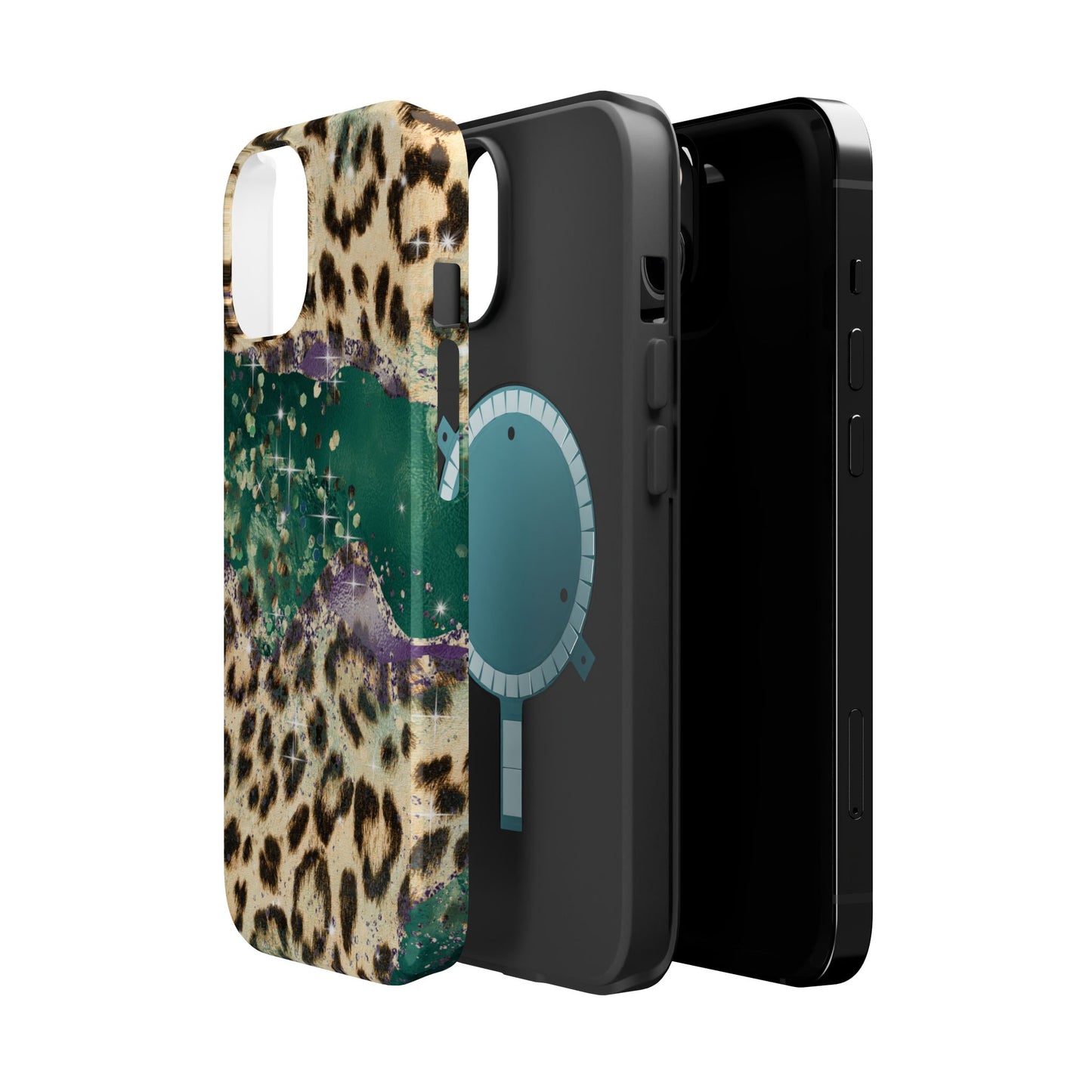 Emerald Glitter Leopard Print - MagSafe iPhone Series Case