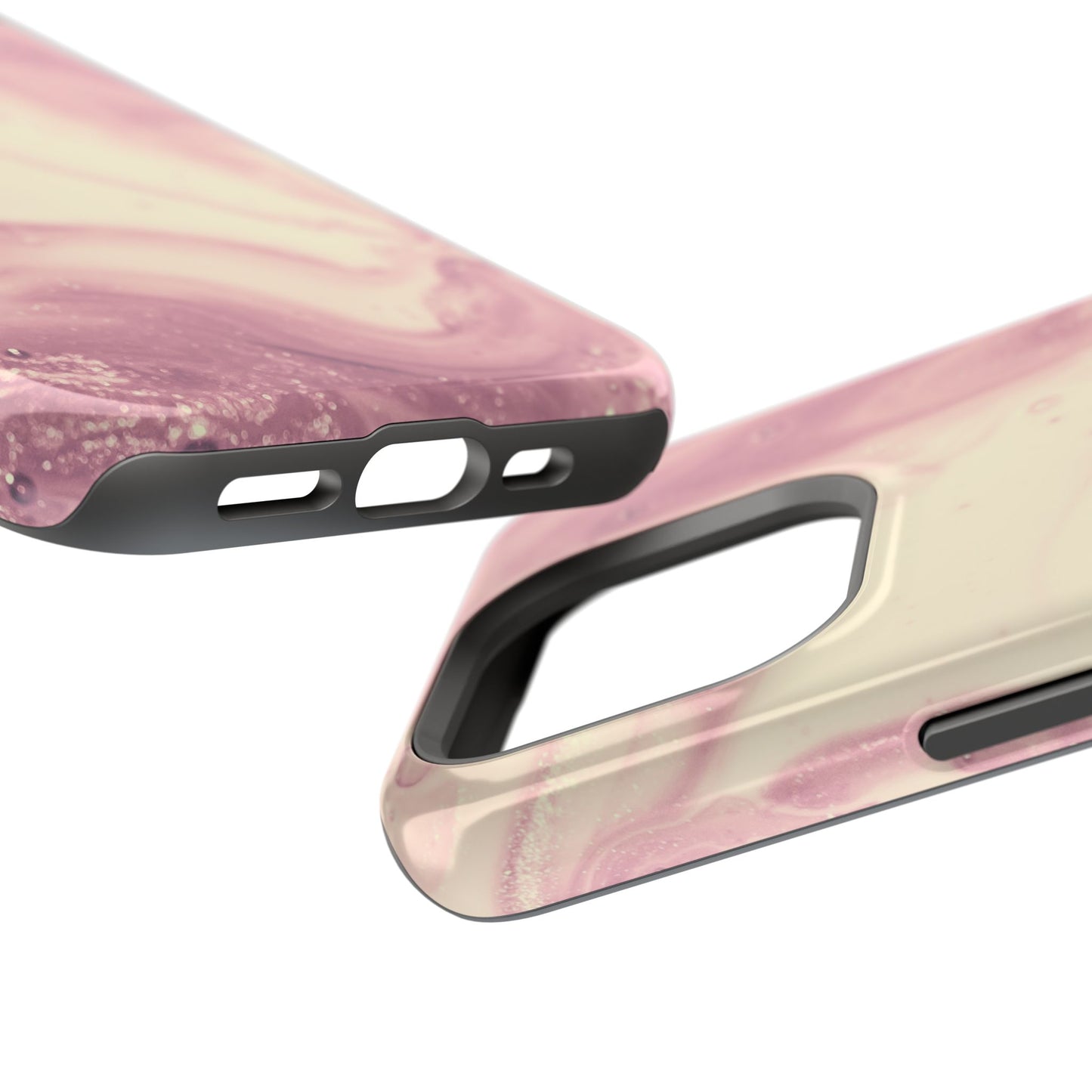 Blush Marble Glow – MagSafe Case with Pink & Rose Gold Marble Design