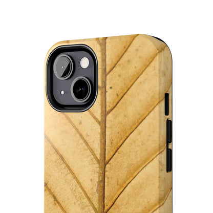 Golden Leaf Texture iPhone Case – Minimal Nature Design