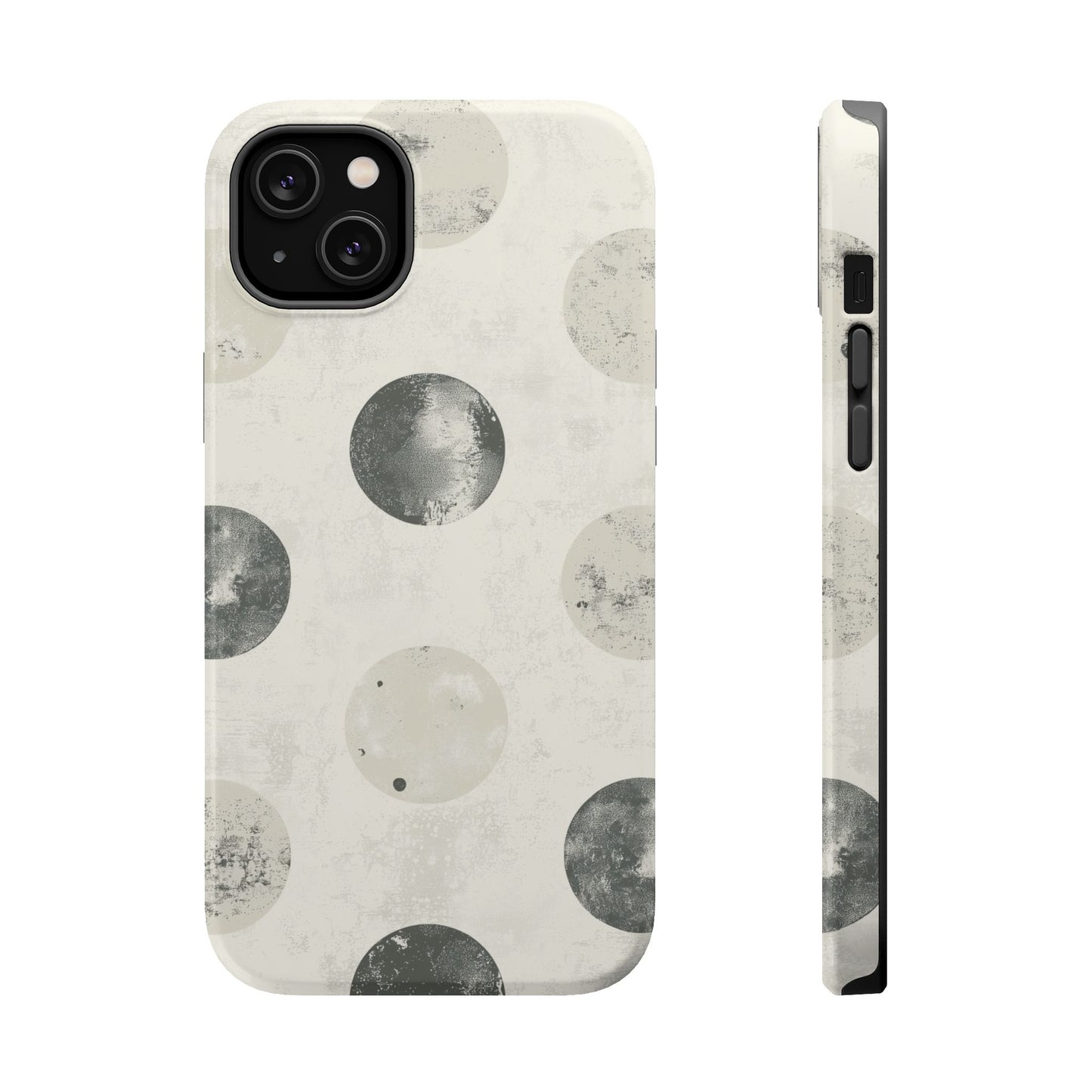 Vintage Polka Dot MagSafe iPhone Case - Neutral Retro Protective Cover