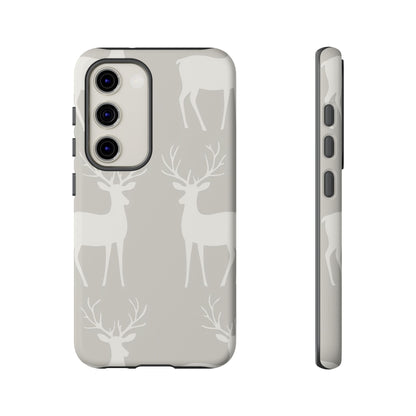 Elegant White Reindeer Pattern – Samsung Galaxy Series Case