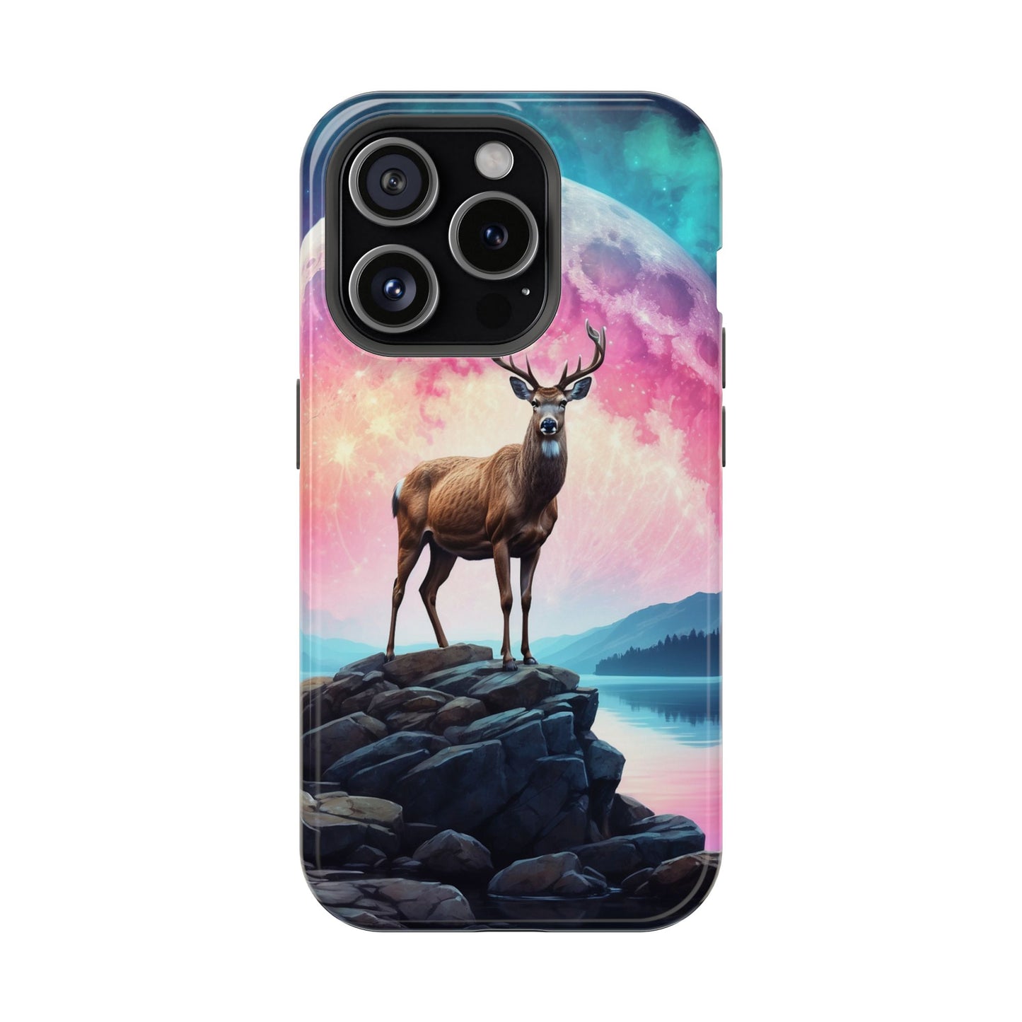 Vibrant Stag in Bloom – MagSafe iPhone Case