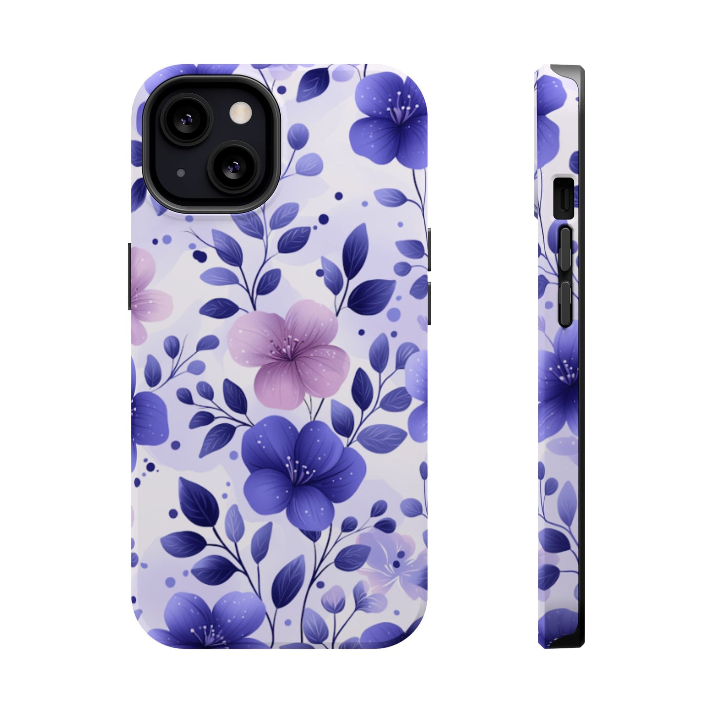 Purple Floral MagSafe iPhone Case – Durable Protection with Elegant Flower Design