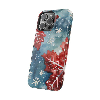 Crimson Snowflake Charm – MagSafe iPhone Case