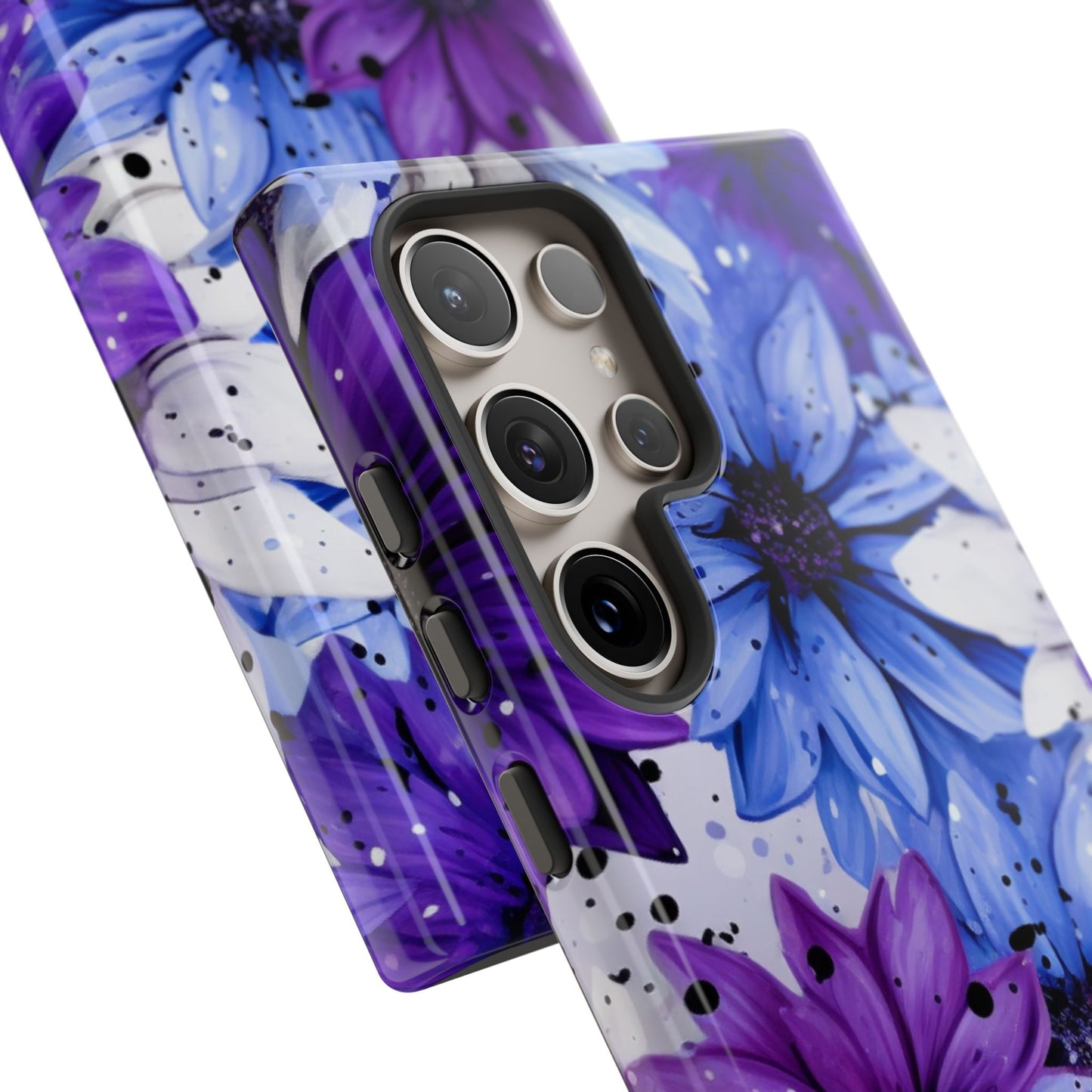 Vibrant Purple & Blue Floral Splash - Samsung Galaxy Series Case