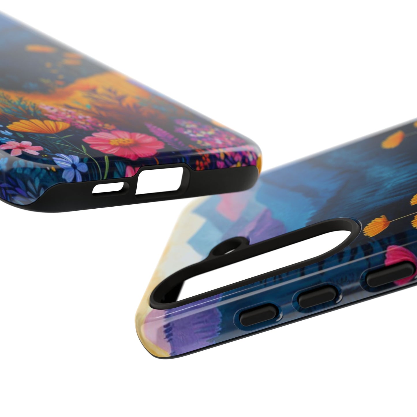 Vibrant Wildflower Mountain Samsung Galaxy Case – Bold Nature Art, Dual - Layer Protection - BOGO Cases