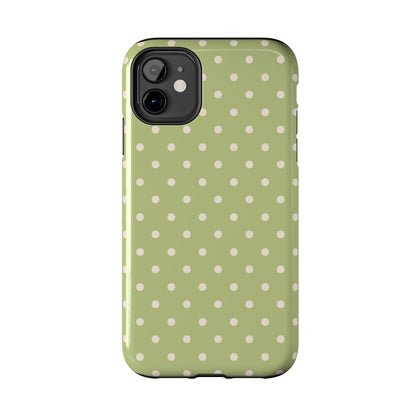 Sage Green Polka Dots – iPhone Case