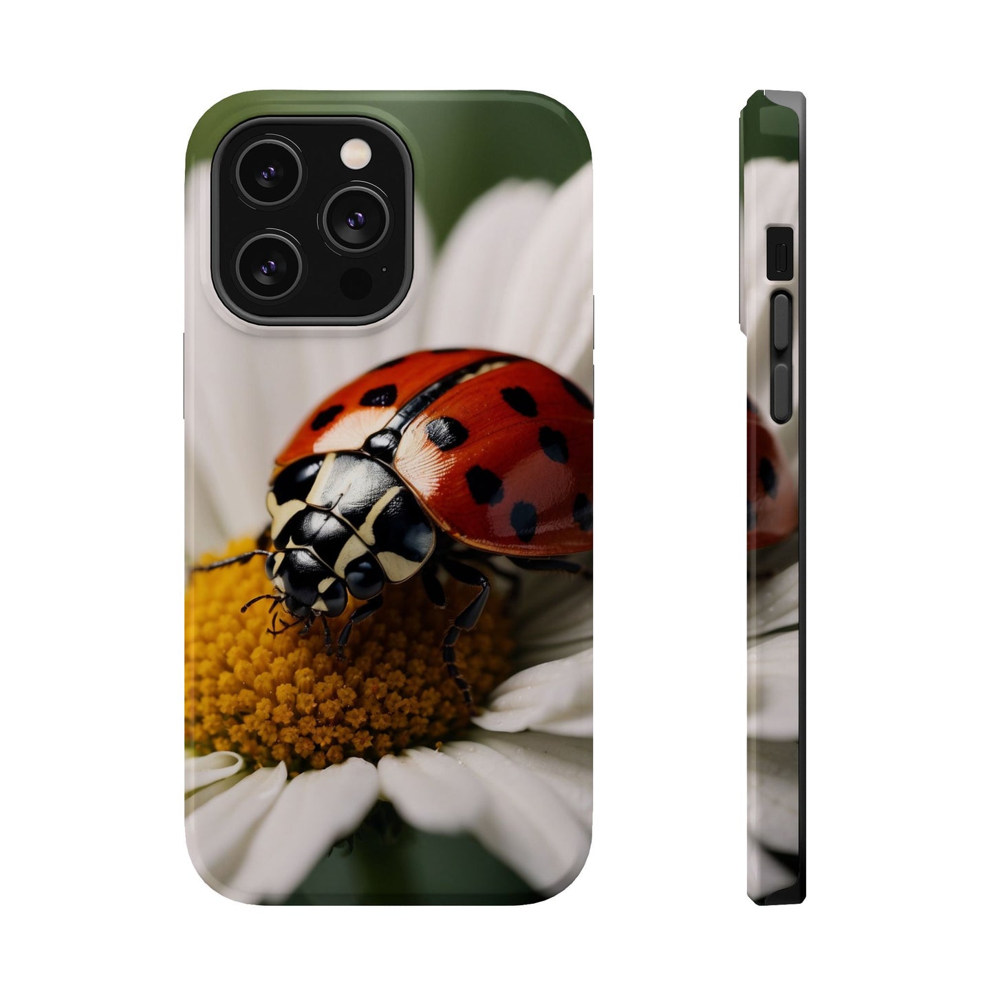 MagSafe iPhone Case: Ladybug on White Daisy