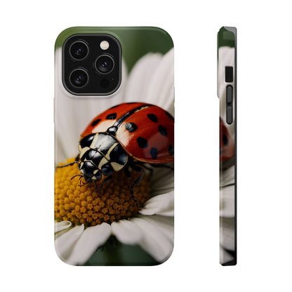 MagSafe iPhone Case: Ladybug on White Daisy