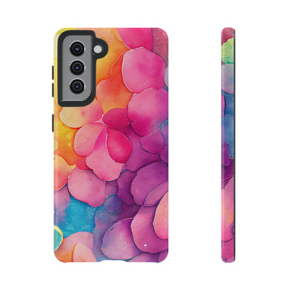 Sunset Petals Watercolor Samsung Galaxy Case – Slim Design, Glossy Finish