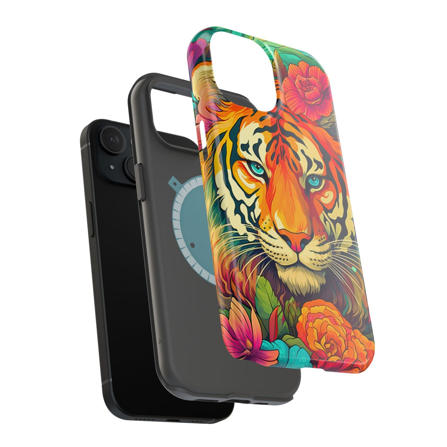 Fierce Rainbow Tiger Art - MagSafe iPhone Case