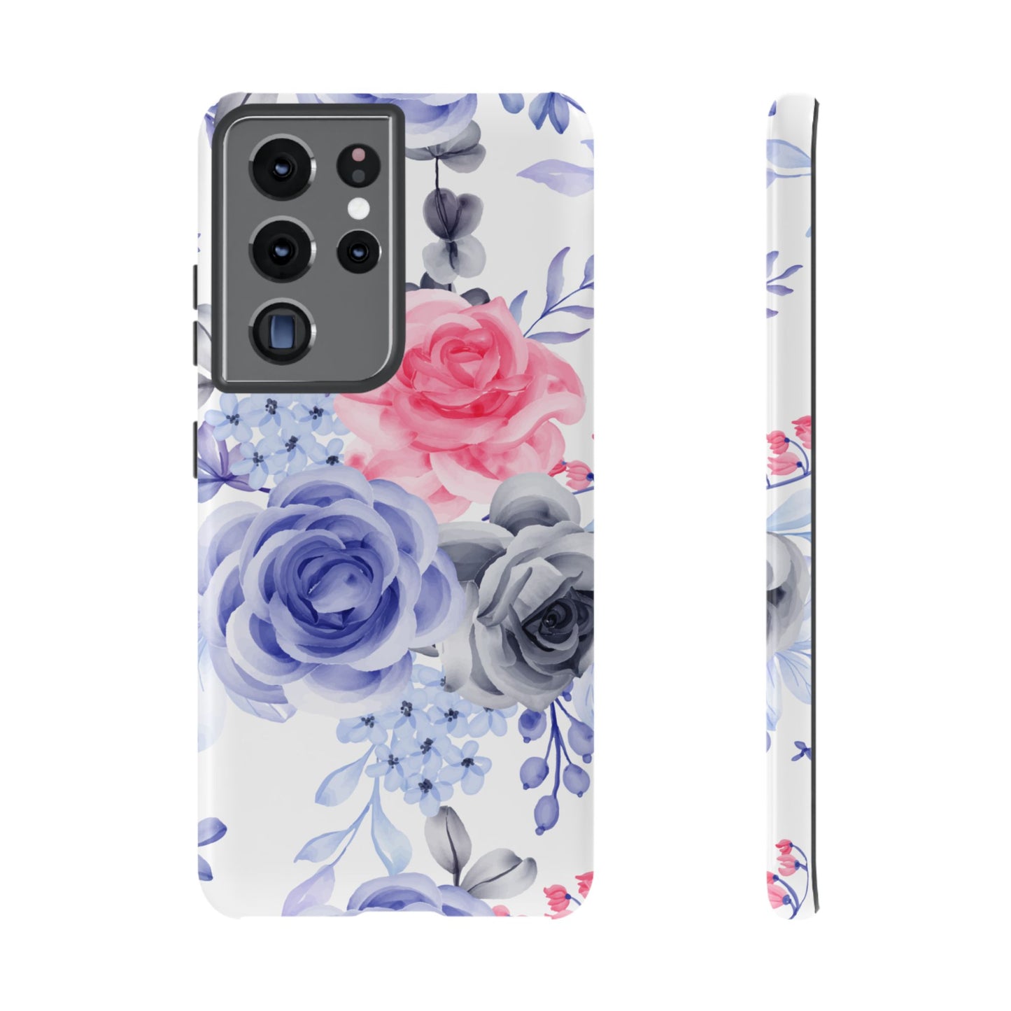 Elegant Blue Floral Watercolor Design – Samsung Galaxy Case