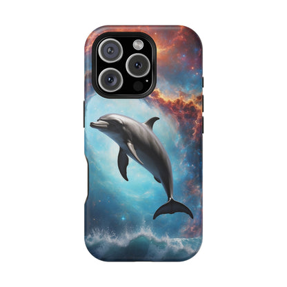 Cosmic Dolphin Space Vibes - MagSafe-Compatible Case