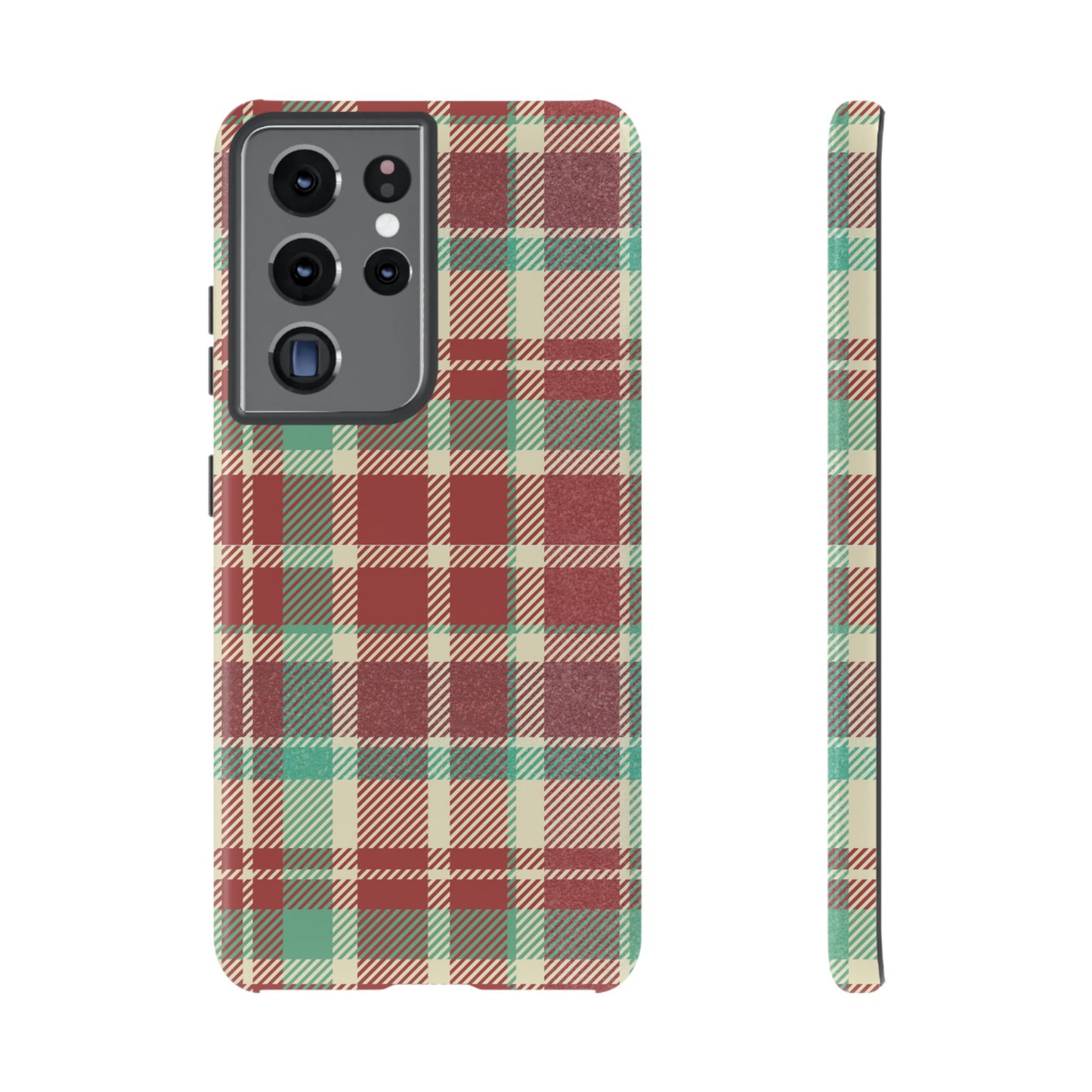 Vintage Plaid in Red & Cream – Samsung Galaxy Case with Timeless Style