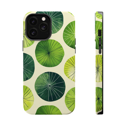 Watercolor Lily Pads MagSafe iPhone Case – Shockproof, Matte Finish, Dual-Layer Protection