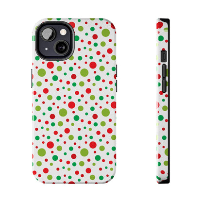 Red & Green Christmas Polka Dots – iPhone Case