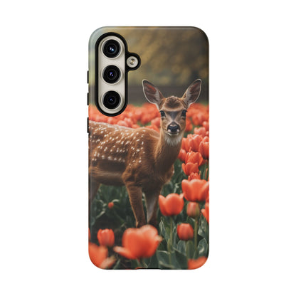 Fawn Among Tulips Samsung Galaxy Case