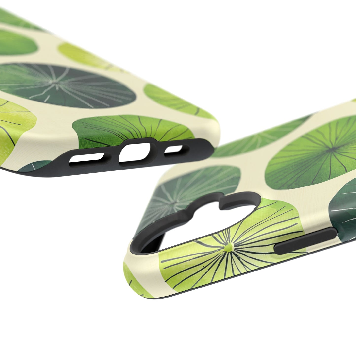 Watercolor Lily Pads MagSafe iPhone Case – Shockproof, Matte Finish, Dual-Layer Protection