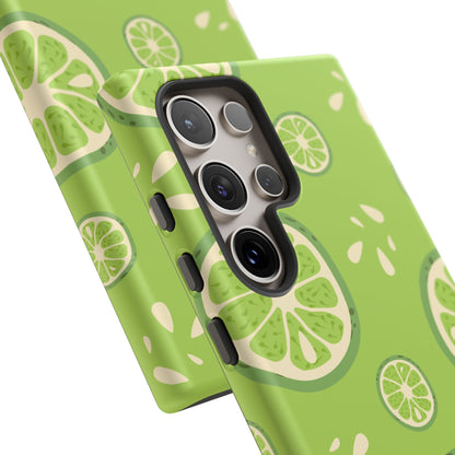 Zesty Lime Splash Tough Samsung Galaxy Case – Fresh Citrus Design, Dual-Layer Protection