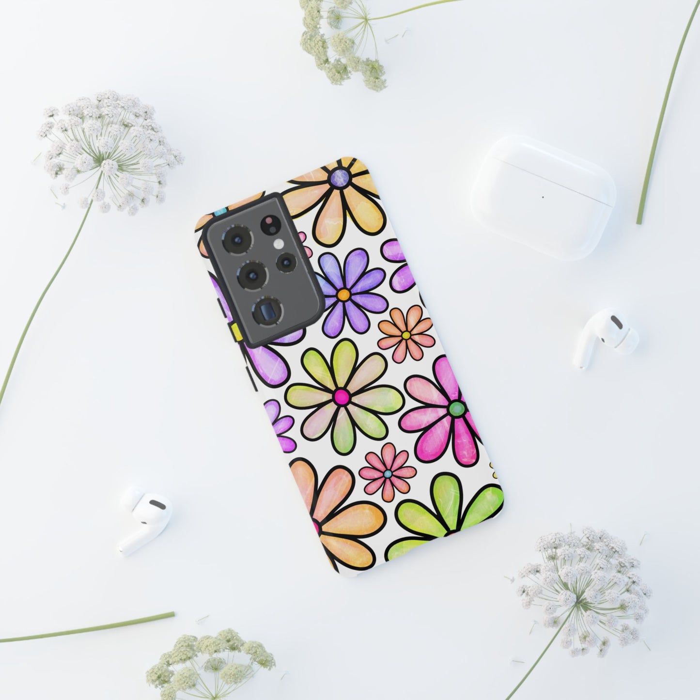 Pastel Daisy Dream Samsung Galaxy Case – Slim Profile, Glossy Finish