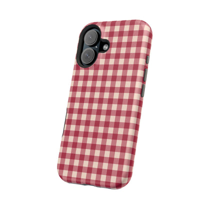 Vintage Red Gingham Check – MagSafe iPhone Case