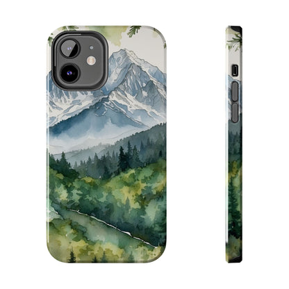 Watercolor Alpine Mountainscape - iPhone Case