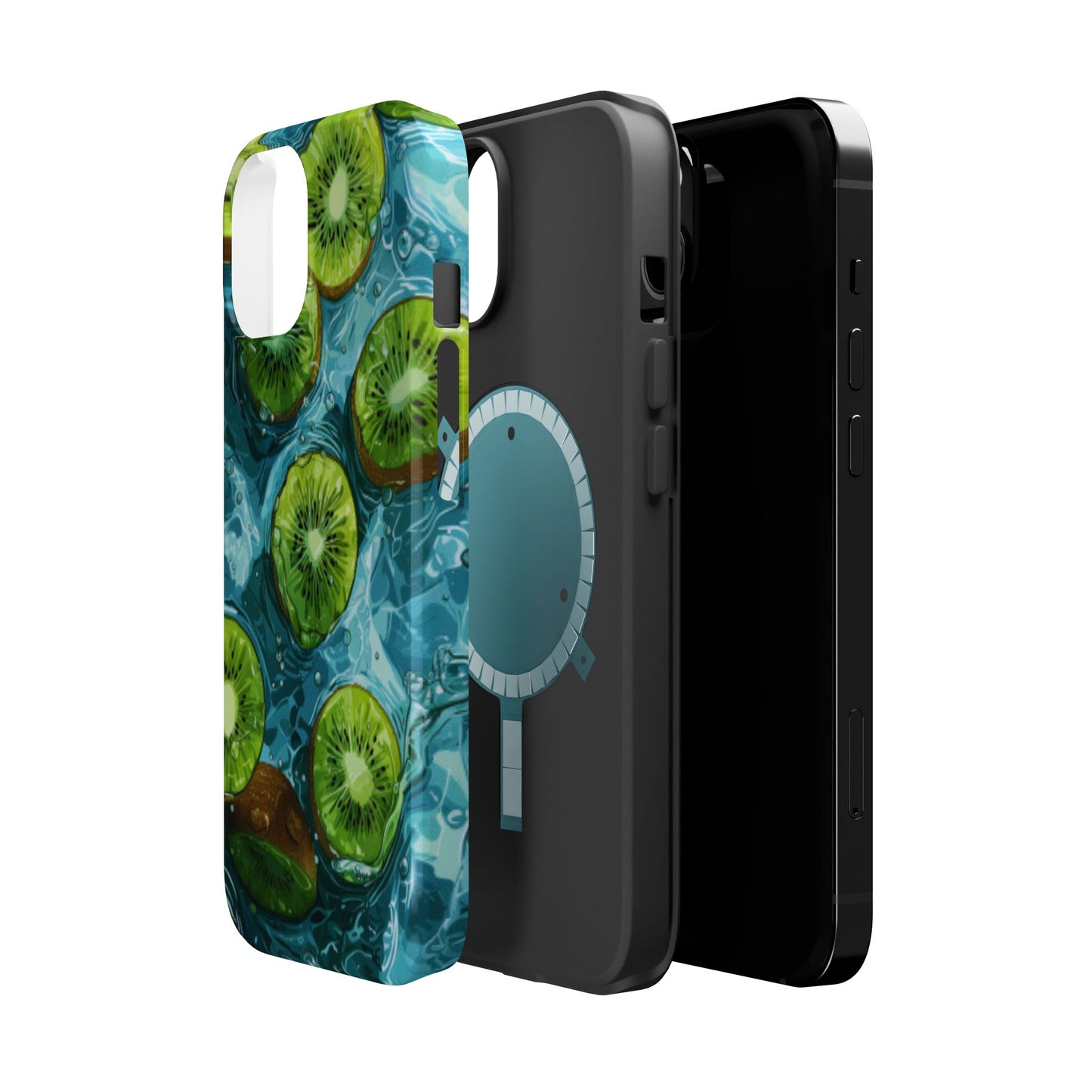 Tropical Kiwi Splash MagSafe iPhone Case – Tough Dual-Layer, Vibrant Summer Design