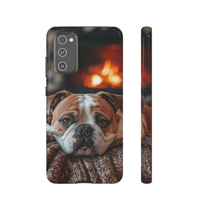 Cozy Bulldog Samsung Galaxy Case – Fireside-Inspired Protective Cover