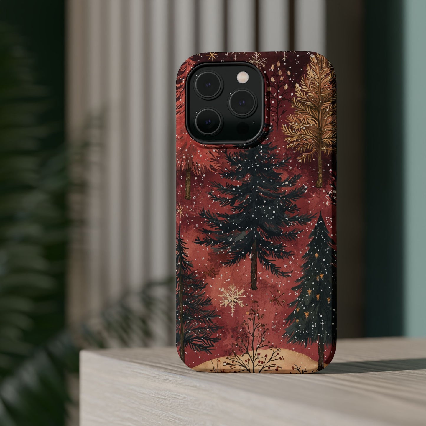 Rustic Red Winter Forest - MagSafe iPhone Series Case