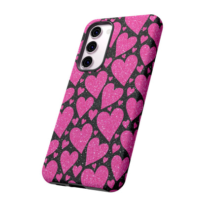 Glitter Hearts Samsung Galaxy Case