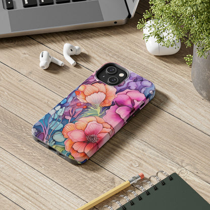 Bright Watercolor Floral Splash iPhone Series Case – Bold Artistic Design