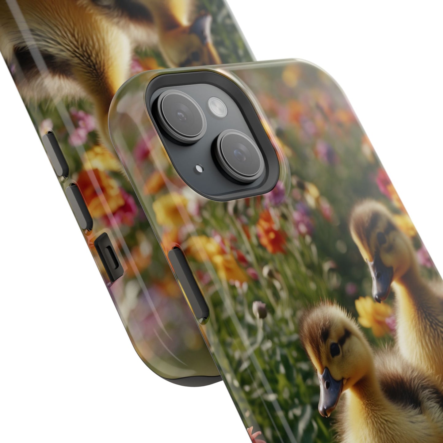 Charming Ducklings in Floral Garden - MagSafe iPhone Case