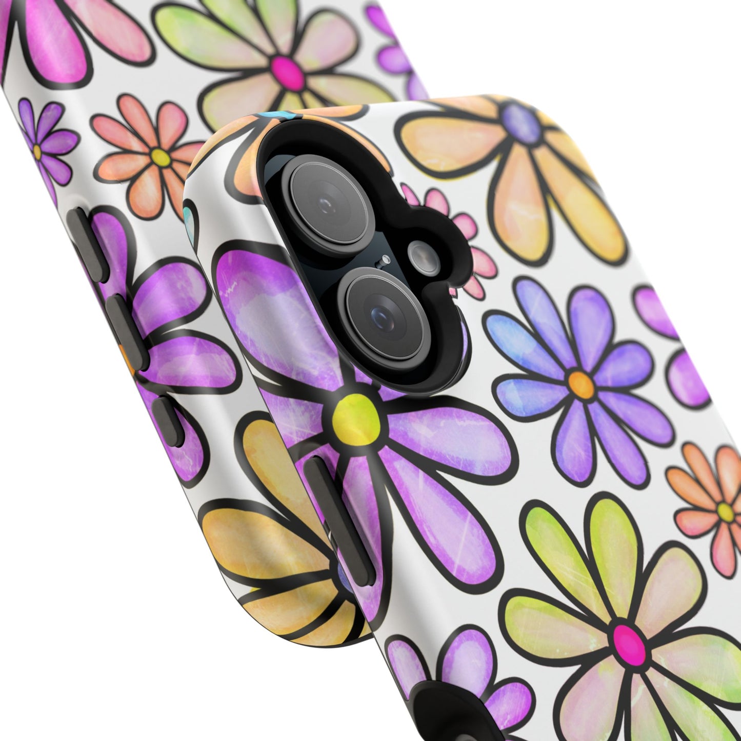 Pastel Daisy Dream MagSafe iPhone Case – Slim Profile, Glossy Finish