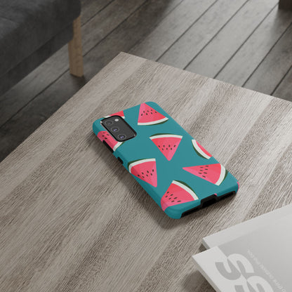 Watermelon Bliss Samsung Galaxy Case – Vibrant Summer Fruit Design on Teal Background