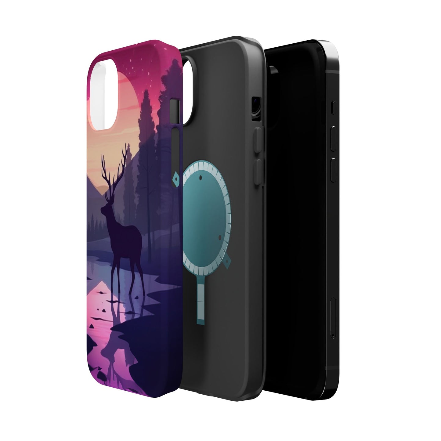 Twilight Elegance: Stag Reflection – MagSafe iPhone Case