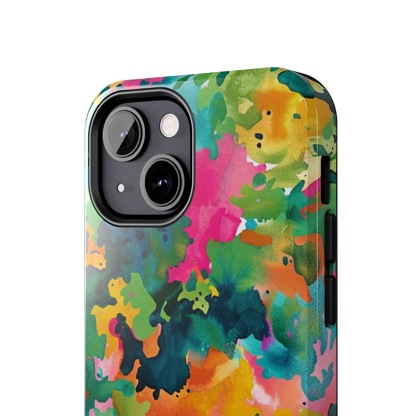 Vibrant Watercolor Splash iPhone Case – Bold Multicolor Artistic Design