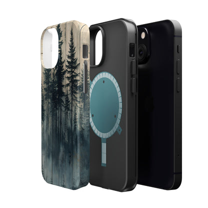 Misty Forest MagSafe iPhone Case - Rustic Nature-Inspired Protective Cover