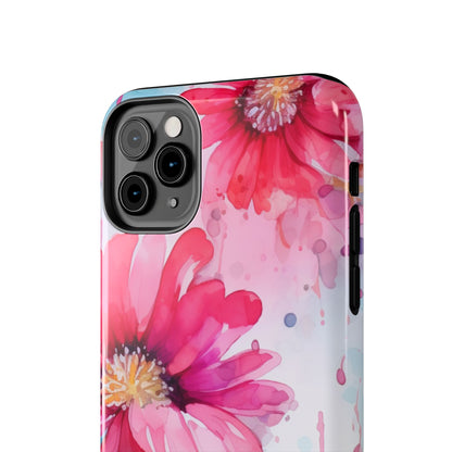 Vibrant Watercolor Red & Pink Floral - iPhone Case