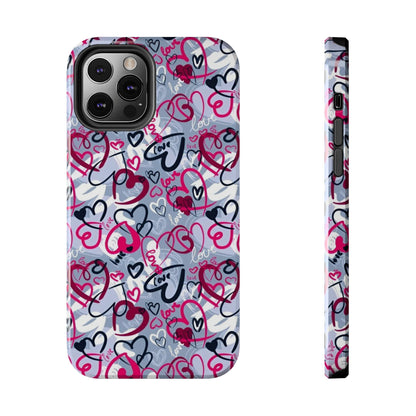 Graffiti Love Hearts iPhone Case