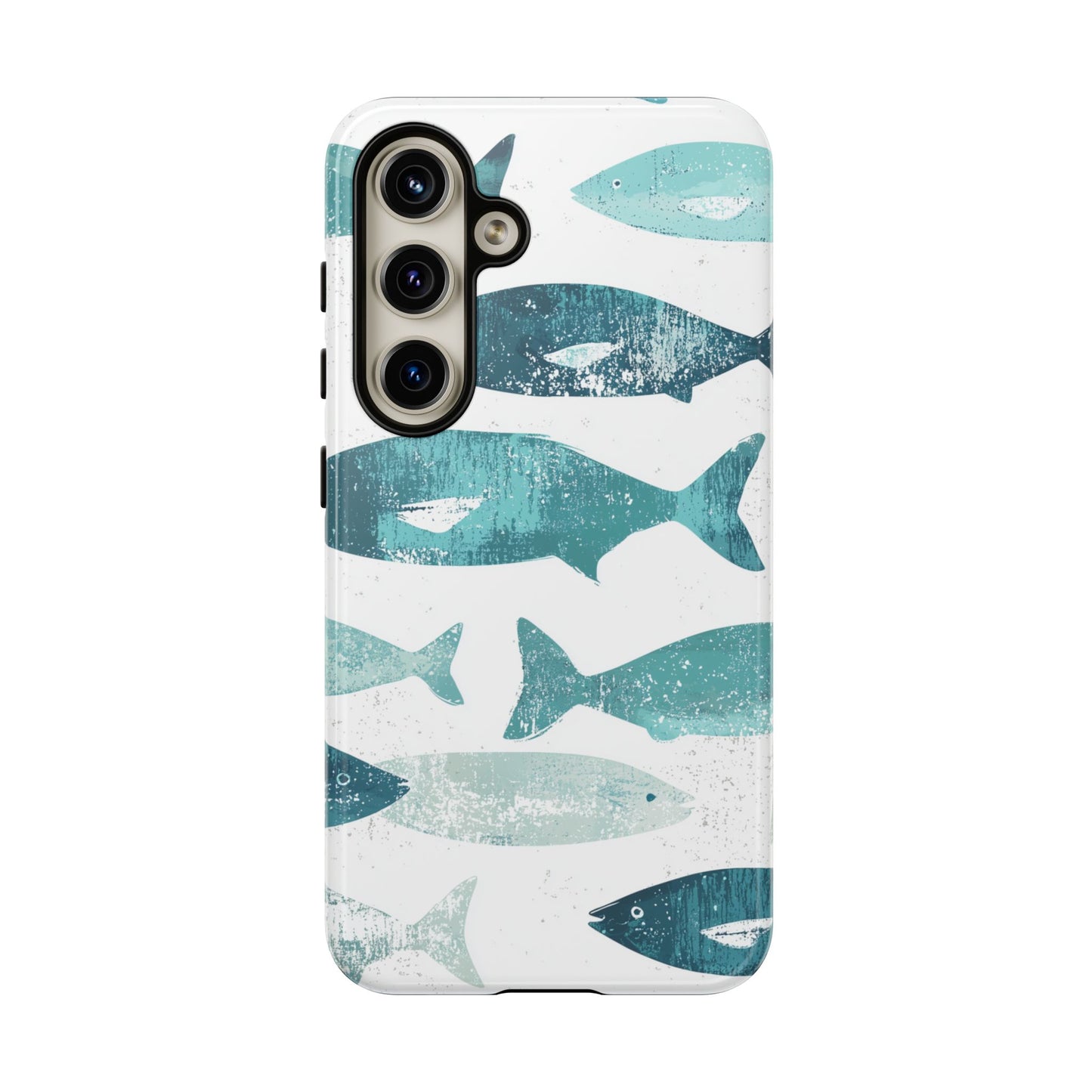 Vintage Blue Fish Print - Samsung Galaxy Series Case
