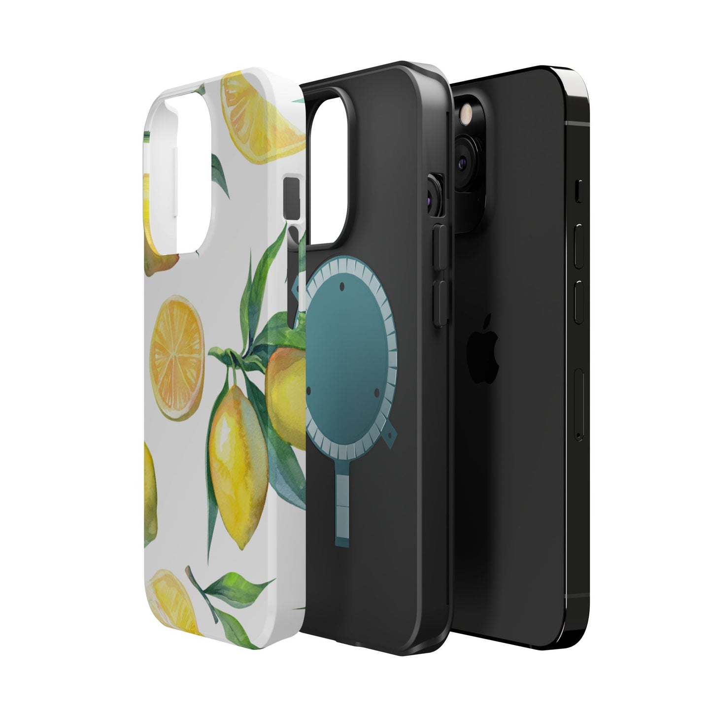 Lemon Grove Watercolor Tough MagSafe iPhone Case – Fresh Citrus Design, Dual-Layer Protection