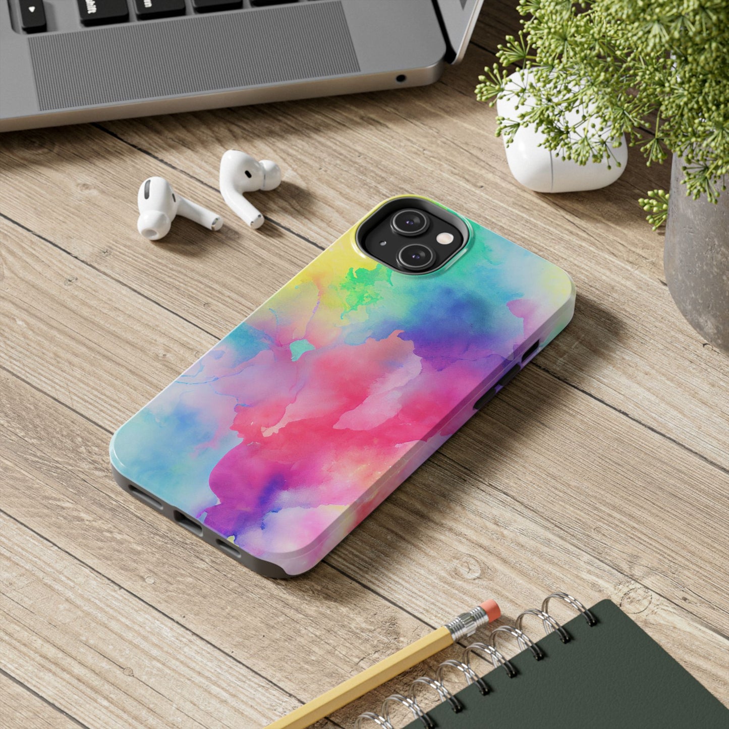 Pastel Watercolor Dream iPhone Case – Slim Profile, Glossy Finish