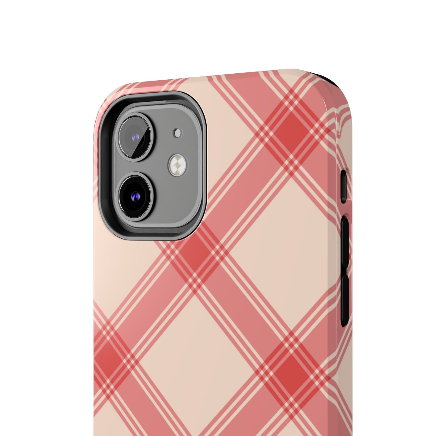 Soft Peachy Red Plaid iPhone Case