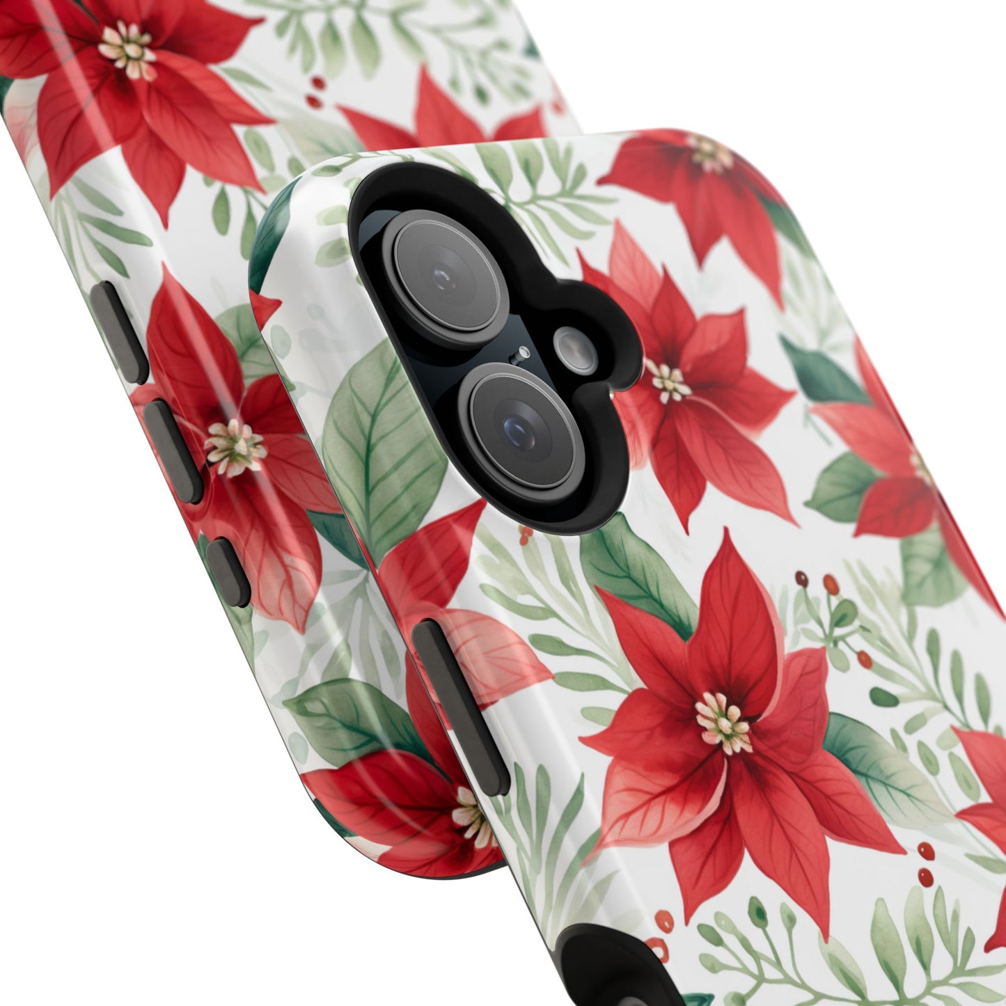 Festive Poinsettia Holiday Pattern – MagSafe iPhone Series Case