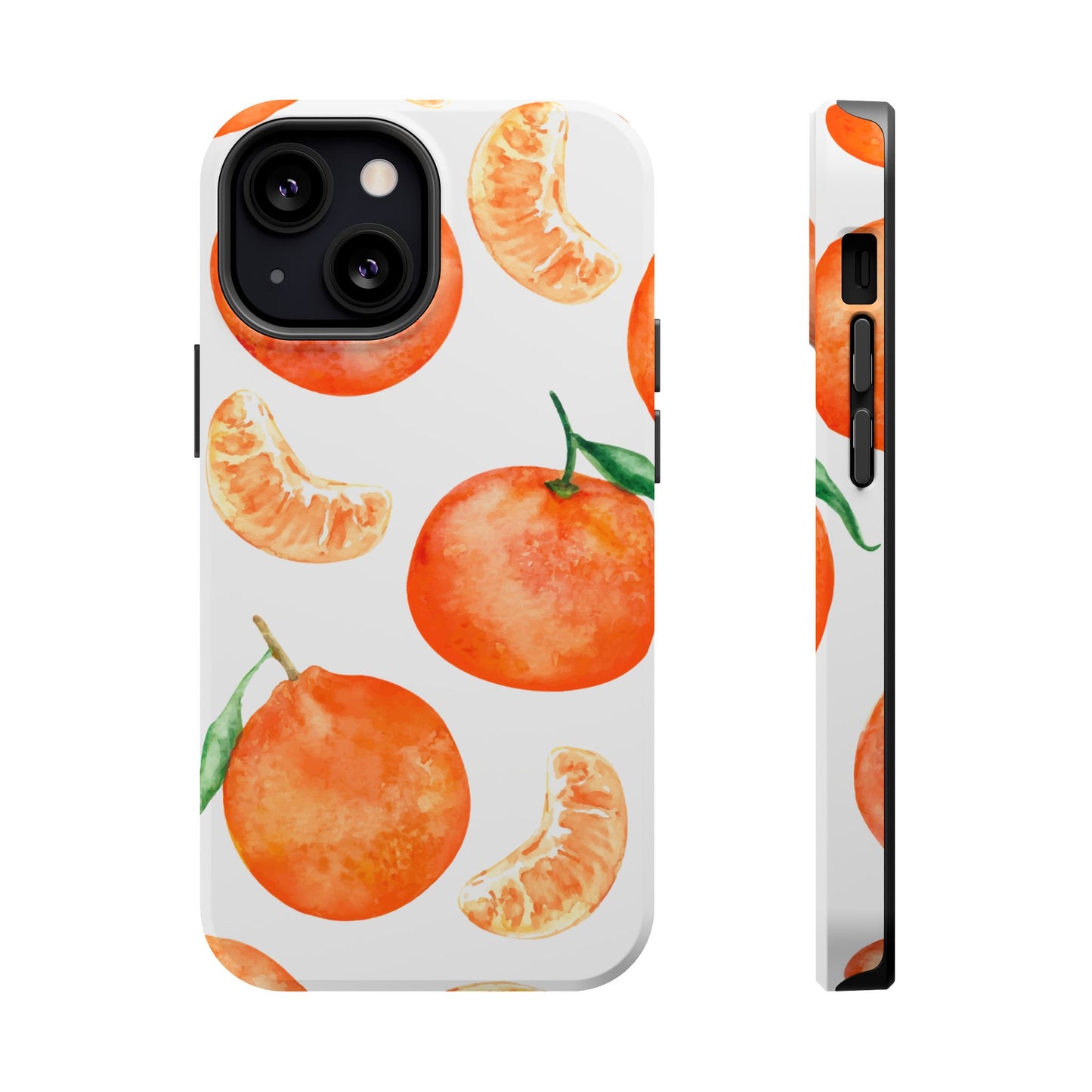 Tangerine Dreams Tough MagSafe iPhone Case – Watercolor Orange Design, Shockproof Dual Protection