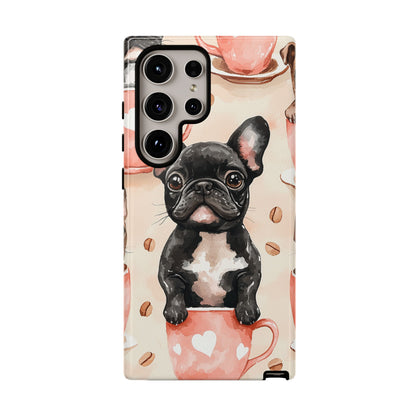 French Bulldog in Coffee Cup  Samsung Galaxy  Case – Cute Dog Art, Shockproof & Slim Design