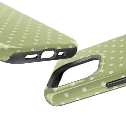 Sage Green Polka Dots – MagSafe iPhone Case